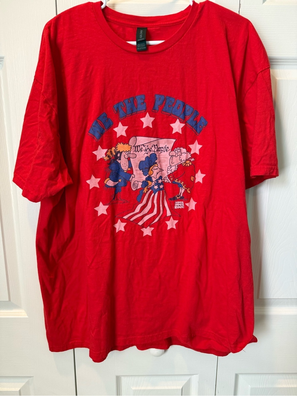 # Gildan 2XL Red Schoolhouse Rock “We the People” T-Shirt